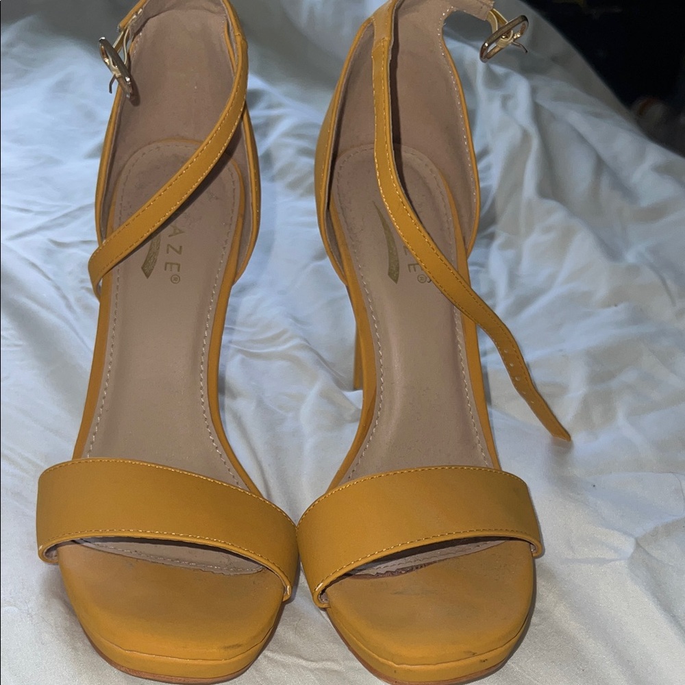 Yellow Strappy Heels for Women